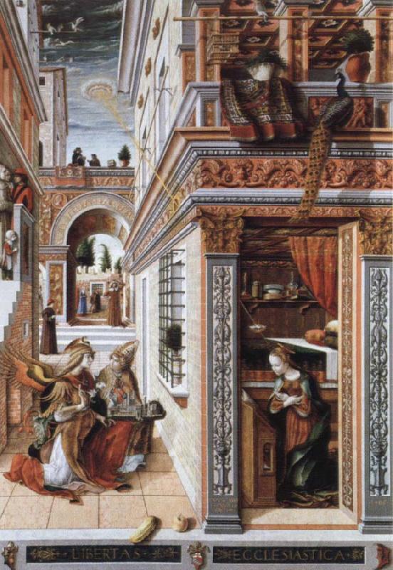 Carlo Crivelli the annunciation,with st.emidius Norge oil painting art